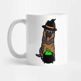 Funny Guard Dog is wearing a witch costume Mug